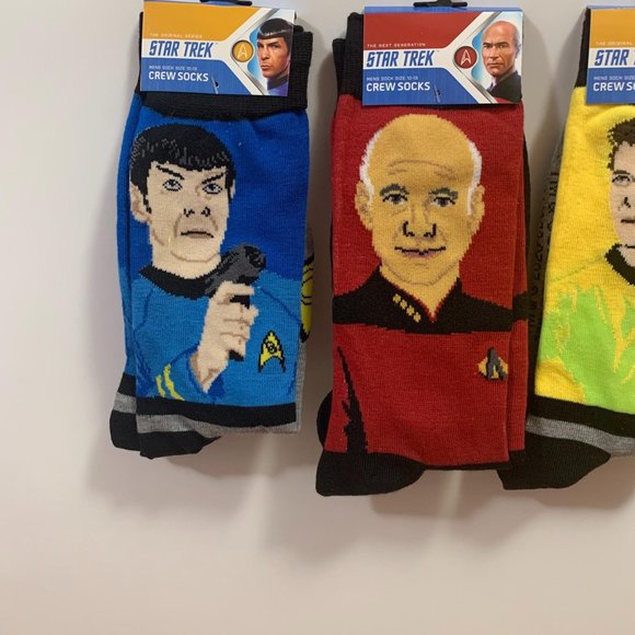 Mens Star Trek Crew Socks Lot Of 4 Mens Size 10-13 - Picture 2 of 6